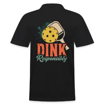 Das Leben Ist Erstaunlich, Pickleball Macht Es - Männer Poloshirt - Schwarz - Hinten - Kai (181cm)
