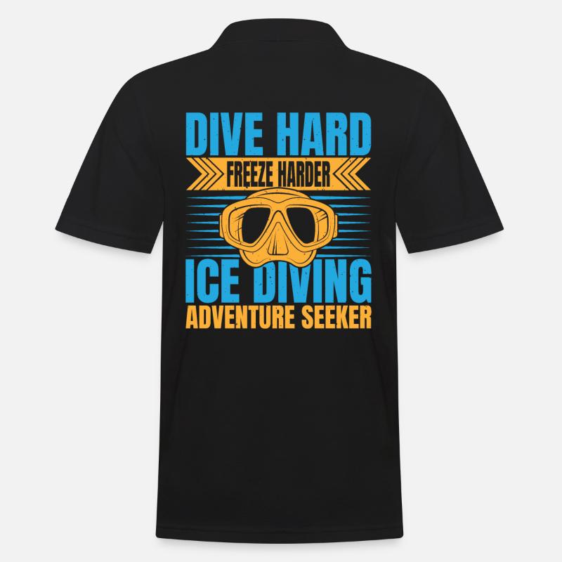 Dive Hard Freezy Harder, Eistaucher - Männer Poloshirt - Schwarz