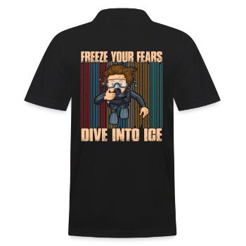 Freeze your fears, dive into the ice - Men's Polo Shirt - black - Back - Kai (181cm)