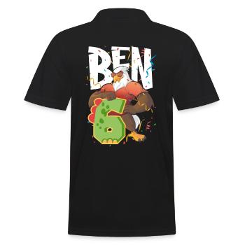Bald eagle design for sixth birthday - Men's Polo Shirt - black - Back - Kai (181cm)