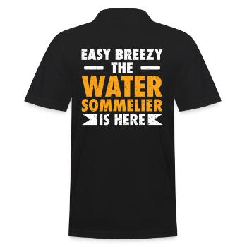 Wasser-sommelier - Männer Poloshirt - Schwarz - Hinten - Kai (181cm)