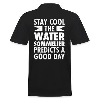 Wassersommelier - Männer Poloshirt - Schwarz - Hinten - Kai (181cm)