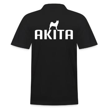 AKITA Dog breed American Akita Inu Dog Wilsigns - Men's Polo Shirt - black - Back - Kai (181cm)