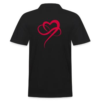 POLYAMORIE SYMBOL LIEBE BEZIEHUNG LGBT GESCHENK - Männer Poloshirt - Schwarz - Hinten - Kai (181cm)