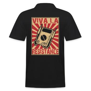 Elektronik Multimeter Viva La Widerstand Sprichwörter - Männer Poloshirt - Schwarz - Hinten - Kai (181cm)