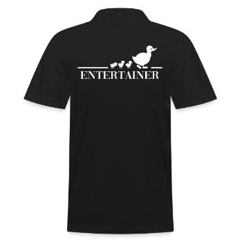 landleben entertainer bauernhof ente dorfleben - Männer Poloshirt - Schwarz - Hinten - Kai (181cm)