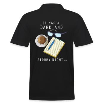 Author writer novel literature writing - Men's Polo Shirt - black - Back - Kai (181cm)