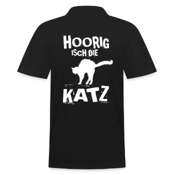 Hoorig isch die Katz - Männer Poloshirt - Schwarz - Hinten - Kai (181cm)
