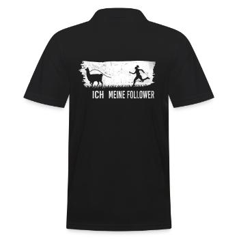 Ich meine Follower Alpaka - Männer Poloshirt - Schwarz - Hinten - Kai (181cm)