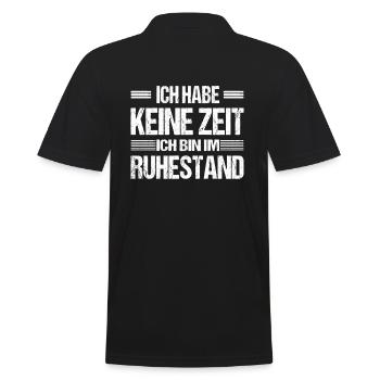 Ich habe keine Zeit ich bin im Ruhestand - Männer Poloshirt - Schwarz - Hinten - Kai (181cm)