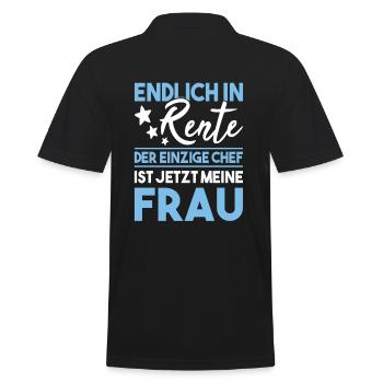 Endlich in Rente der einzige Chef meine Frau - Männer Poloshirt - Schwarz - Hinten - Kai (181cm)