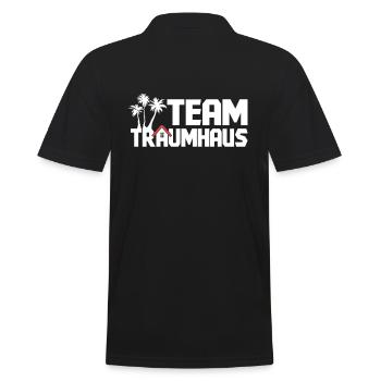 Team Traumhaus Bauarbeiter - Männer Poloshirt - Schwarz - Hinten - Kai (181cm)