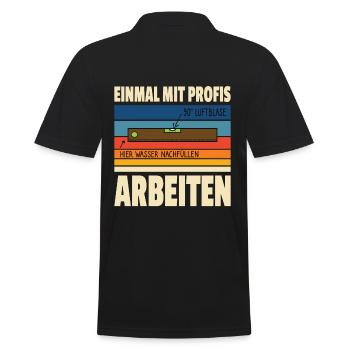 Einmal mit Profis arbeiten Handwerker - Männer Poloshirt - Schwarz - Hinten - Kai (181cm)