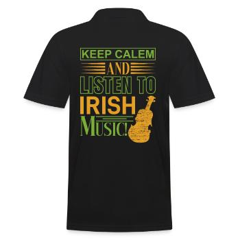 Keep Calm St. Patricks Day - Polo Homme - noir - Dos - Kai (181cm)