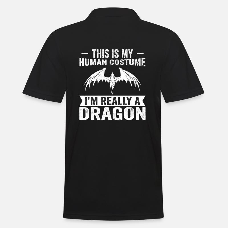 Dragon Drachen - Männer Poloshirt - Schwarz