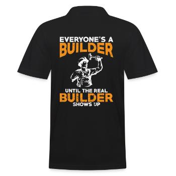 Baumeister Handwerker Bauheer - Männer Poloshirt - Schwarz - Hinten - Kai (181cm)