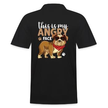 Bulloggen -Bulldogge - lustiges Bulldoggen tshirt - Männer Poloshirt - Schwarz - Hinten - Kai (181cm)