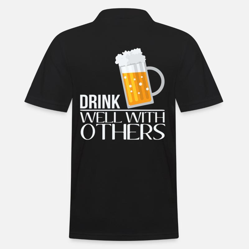 Drink well with others - Men's Polo Shirt - black