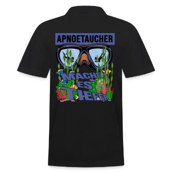 apnoetaucher oxygen apnoe tieftauchen schnorcheln - Männer Poloshirt - Schwarz - Hinten - Kai (181cm)