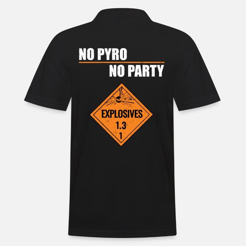 No Pyro No Party - Männer Poloshirt - Schwarz