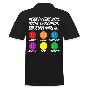 lustiger Sehtest, Biertrinker Party Bier - Männer Poloshirt - Schwarz - Hinten - Kai (181cm)