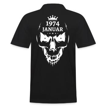 Januar 1974 Totenkopf - Männer Poloshirt - Schwarz - Hinten - Kai (181cm)