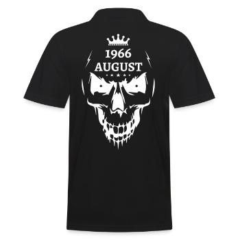 August 1966 Totenkopf - Männer Poloshirt - Schwarz - Hinten - Kai (181cm)