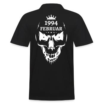 Februar 1994 Totenkopf - Männer Poloshirt - Schwarz - Hinten - Kai (181cm)