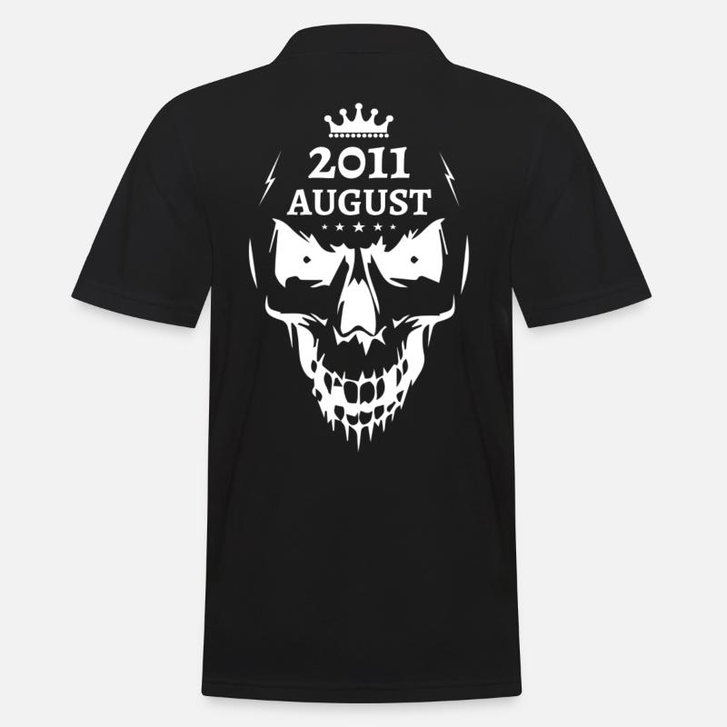 August 2011 Totenkopf - Männer Poloshirt - Schwarz