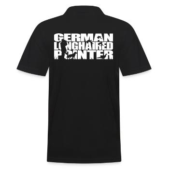 GERMAN LONGHAIRED POINTER Hunting Dogs Hunting Wilsigns - Men's Polo Shirt - black - Back - Kai (181cm)