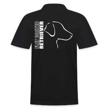 FLAT COATED RETRIEVER PROFIL - Männer Poloshirt - Schwarz - Hinten - Kai (181cm)