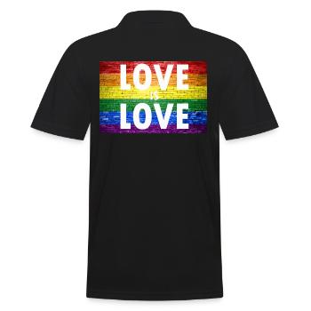L'amour est l'amour Gay Pride - Polo Homme - noir - Dos - Kai (181cm)