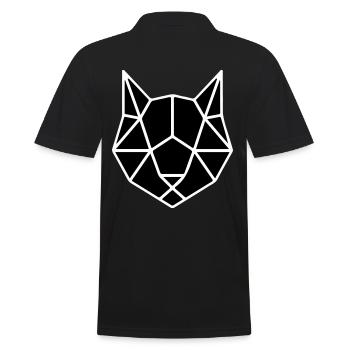 ORIGAMI KATZE - Männer Poloshirt - Schwarz - Hinten - Kai (181cm)