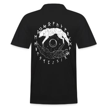Loups Vikings - Sköll et Hati - Runes Celtiques - Polo Homme - noir - Dos - Kai (181cm)