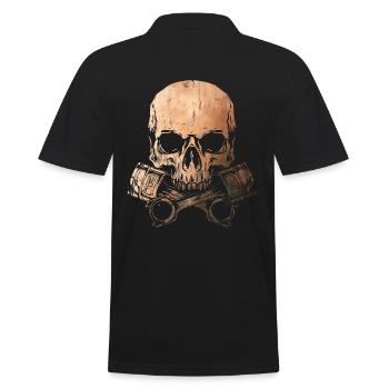 Piston Skull - Screwdriver - Mechanic - Copper - Men's Polo Shirt - black - Back - Kai (181cm)