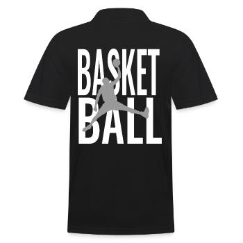 Basketball Basketball Basketball - Männer Poloshirt - Schwarz - Hinten - Kai (181cm)