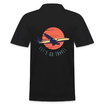 Travel Airplane World Sun - Men's Polo Shirt - black - Back - Kai (181cm)