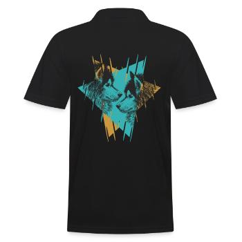 Wolf Spirit Animal Wolfpack Pleine Lune - Polo Homme - noir - Dos - Kai (181cm)
