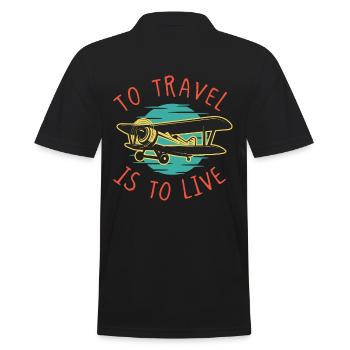 Travel is to Live Travel Traveling Aircraft - Men's Polo Shirt - black - Back - Kai (181cm)