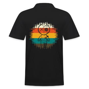 Voodoo Puppe Ich liebe dich - Männer Poloshirt - Schwarz - Hinten - Kai (181cm)