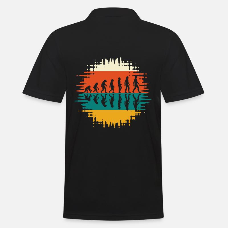 Evolution human history retro - Men's Polo Shirt - black