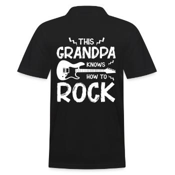 Grand-père joue de la guitare - Polo Homme - noir - Dos - Kai (181cm)