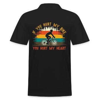 Bicycle heart - Men's Polo Shirt - black - Back - Kai (181cm)
