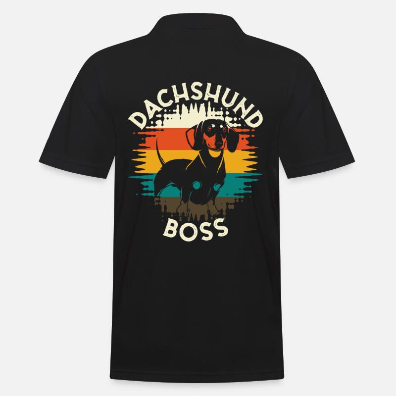 Dachshund Boss Hund Vierbeiner - Männer Poloshirt - Schwarz