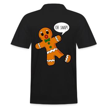 Weihnachtskeks - Oh snap! - Männer Poloshirt - Schwarz - Hinten - Kai (181cm)