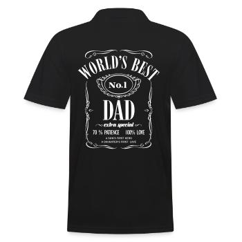 Meilleur papa n°1 au monde - Fête des pères - Polo Homme - noir - Dos - Kai (181cm)