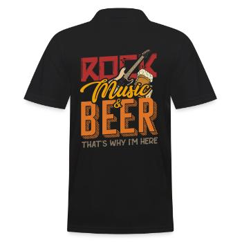 Rock Musik und Bier - Männer Poloshirt - Schwarz - Hinten - Kai (181cm)