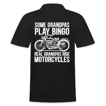 Grand-père bingo moto grand-père motard - Polo Homme - noir - Dos - Kai (181cm)