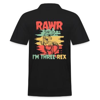 Rawr Tyrannosaurus Rex Dinosaurier T-rex - Männer Poloshirt - Schwarz - Hinten - Kai (181cm)