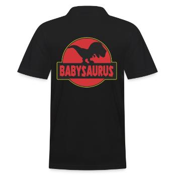 Babysaurus Dinosaurier Trex Dino - Männer Poloshirt - Schwarz - Hinten - Kai (181cm)